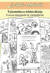 Leikki-aiheisia tehtäviä ja väritettävää! tulostettava puuhakirja