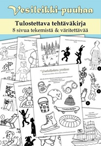 Vesileikkeihin liittyviä tehtäviä ja väritettävää! tulostettava tehtäväkirja